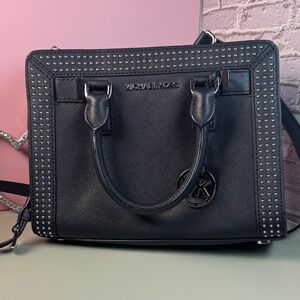 Michael Kors Black Tote with Silver Studs
